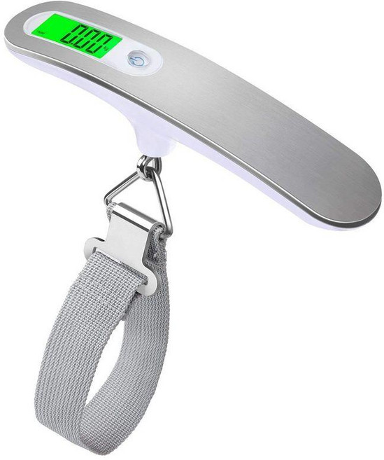 휴대용 여행용 짐무게측정기 가정용 디지털 손저울 최대 50kg, 기본 모델명/품번, 화이트 블루 라이트 후크 Type-C 충전식, 1kg