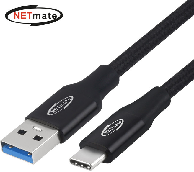 넷메이트 넷메이트 USB3.2 Gen2 AM-CM 케이블 1m 블랙 NM-UAC301B