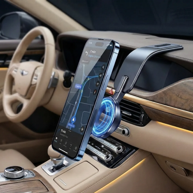 탑스피드 차량용 핸드폰 맥세이프 거치대 휴대폰거치대, 블랙, 1개