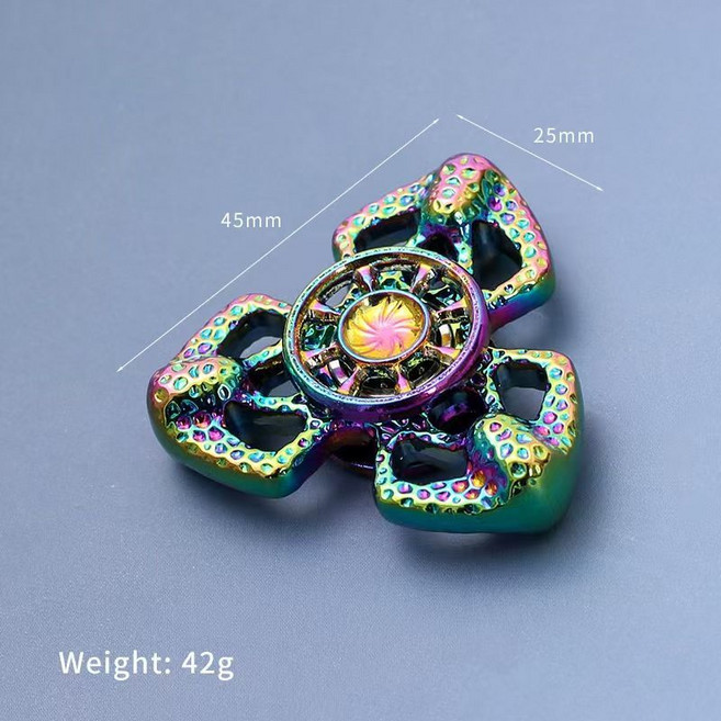 金屬指尖陀螺 減壓玩具, 1個, 烈焰蝴蝶-彩色