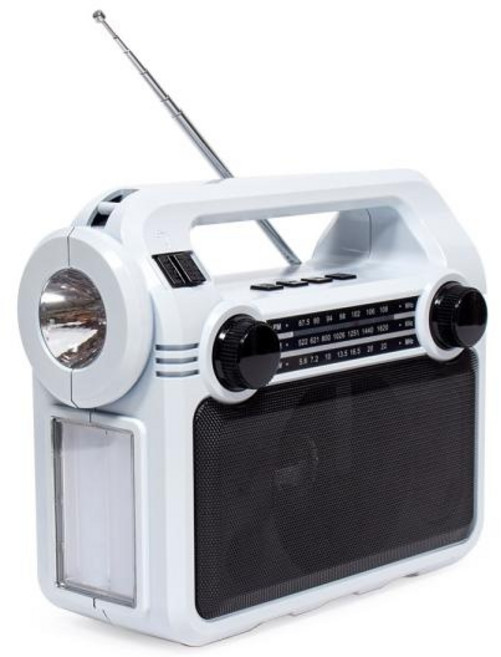 코비 클래식 아날로그 블루투스 스피커 손전등 라디오, CRF-35B, 화이트