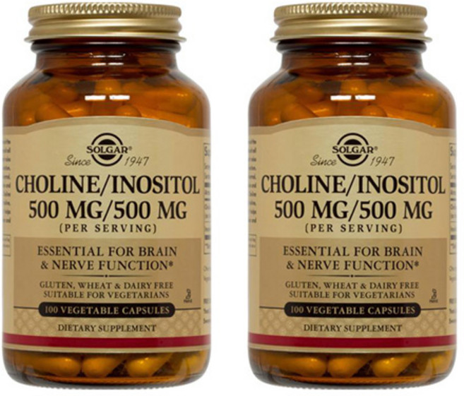 SOLGAR 膽鹼&肌醇膠囊 500mg, 100顆, 2罐