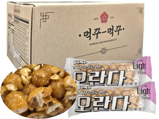 먹꾸먹꾸 19가지 곡물로만든 25% 라이트당 오란다 땅콩 30입, 20g, 1
