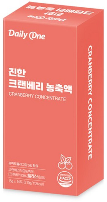 데일리원 진한 크랜베리 농축액, 210g, 1개