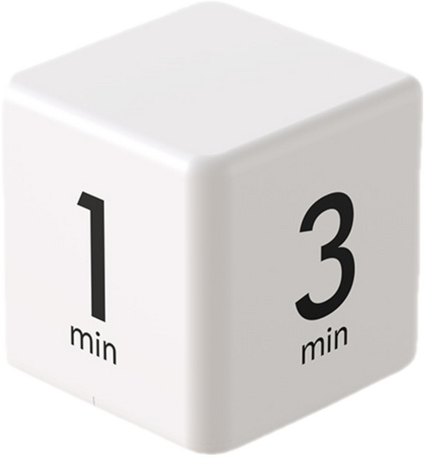 프라홈 큐브타입 중력 분단위 스마트 타이머, 화이트, 1개