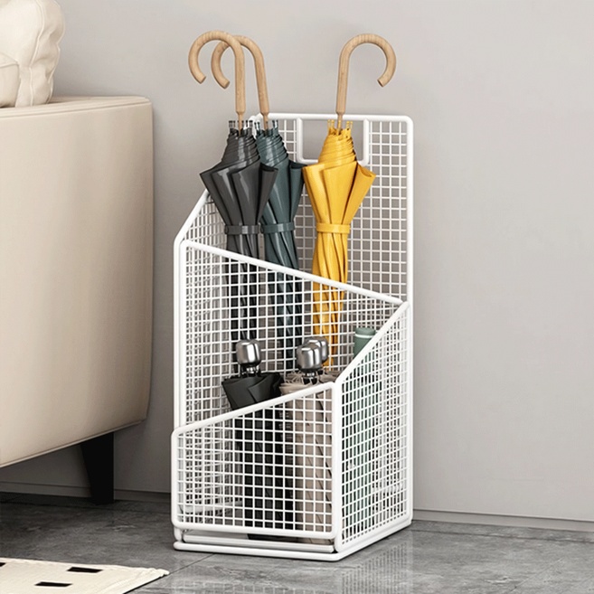 메쉬 대용량 우산꽂이 철제 스탠드 대용량 카페 소형샵 카페 식당 병원 오피스텔, 화이트