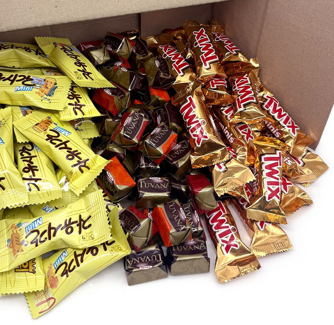 초코바&초콜릿 3종 트윅스 미니스 20개+자유시간 미니 20개+투바나 초콜릿 30개 총 70개 개별포장