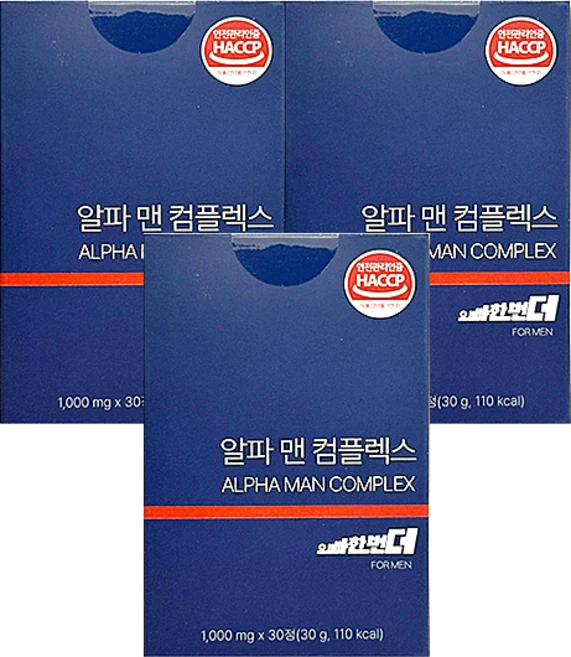 알파맨 컴플렉스 오빠한번더, 30정, 3개 - 쿠팡