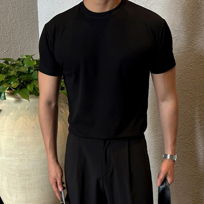 에스미 남자 데일리 머슬핏 슬림 반팔 티셔츠