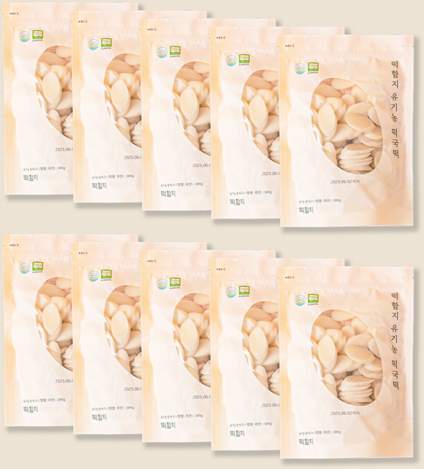 떡함지 유기농 떡국떡, 500g, 10개
