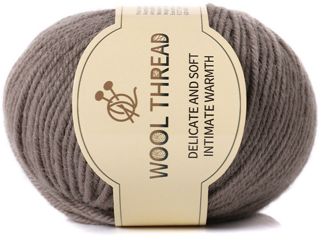 Wool Thread 羊毛線 柔軟舒適保暖, 深駝, 1件