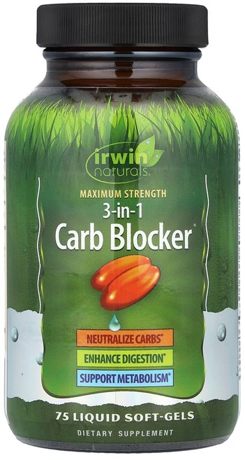 어윈네츄럴 Maximum Strength 3-In-1 Carb Blocker 액상 소프트젤 75정, 1개, 120g - 쿠팡