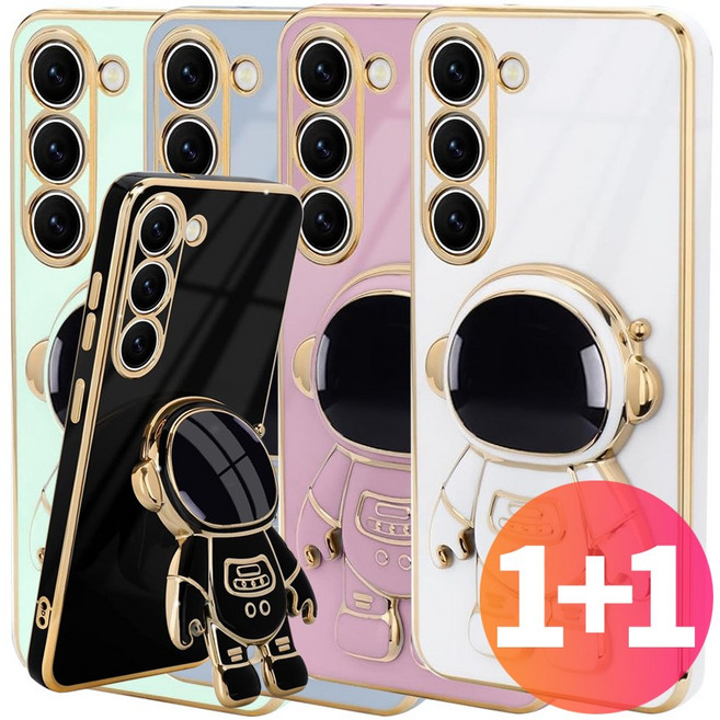 넥스트모바일 1+1 갤럭시 A15 버디3 우주인 거치대 카메라 보호 메탈 컬러 케이스