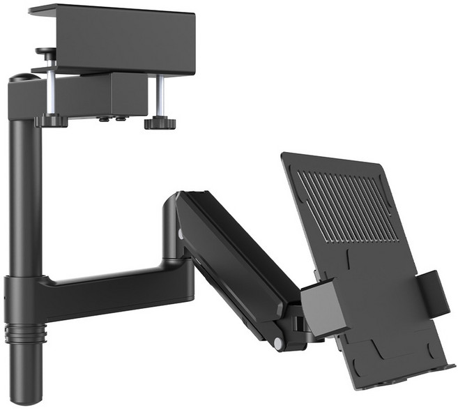 노트북 모니터 스탠드 듀얼 스크린 거치대 알루미늄 360도 회전 가스 스프링 암 높이조절 컴퓨터 책상용, 1개, 거꾸로 거는 노트북 스탠드