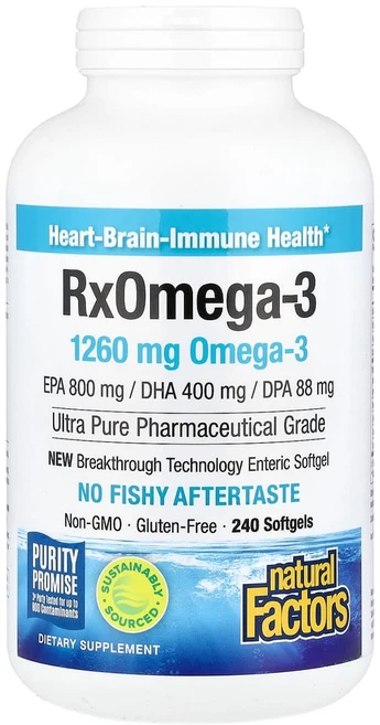네추럴팩터스 Rx 오메가3 630mg 240소프트겔, 240정, 1개 - 쿠팡