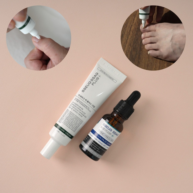 쓱싹크림 플러스 풋크림 35ml+소독앰플20ml 문제성발톱 발각질연화제 도꼬마리 함유, 1개, 1세트