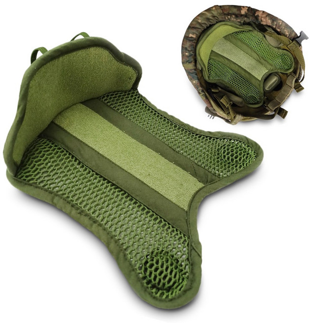 어택존 방탄 전용 헬멧 내피 땀받이 군인 군용 로카 훈련용품, 1개, 그린