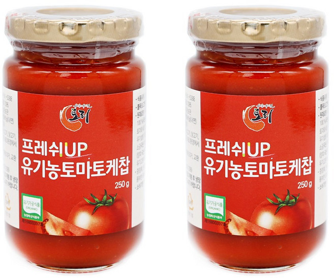 삿갓유통 유기농 토마토로 만든 토리식품 국산 토마토케찹 1병, 2개, 250ml