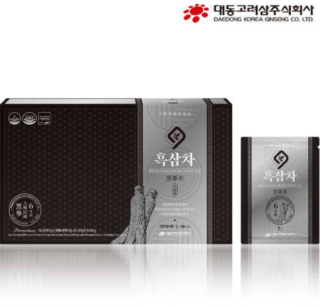 [본사_대동고려삼] 흑삼차(3g * 100포) / 진세노사이드 3.6mg(일일섭취량기준) / 건강기능식품, 1개, 100개입, 300g