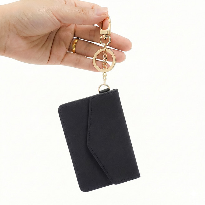 클릿온 가죽 카드 미니 슬림 자동차 스마트키 고리 홀더 지갑