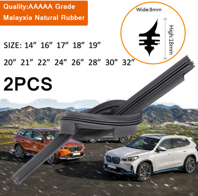 인서트 Valeo 천연 KOSOO 18 20 19 21 블레이드 타입 24 리필 14 8mm 17 고무 자동차 28 22 전용 와이퍼 16 26, 16 inch 400mm 2PCS