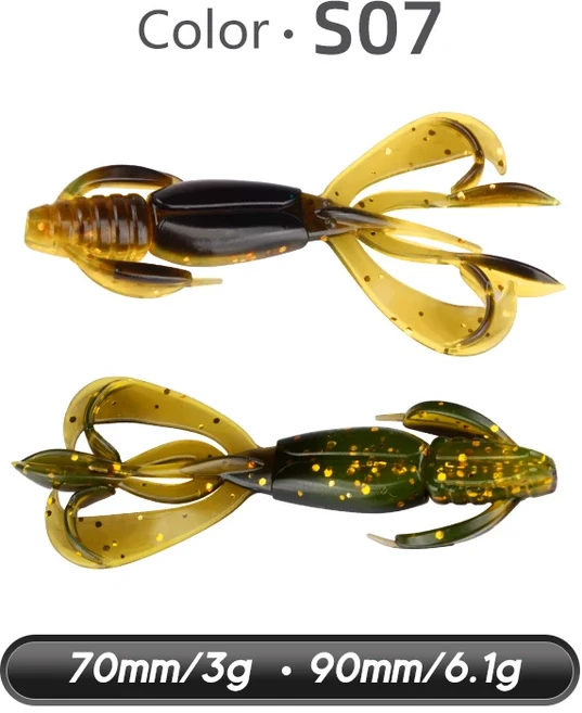 MEREDITH 크레이지 플래퍼 낚시 미끼 부드러운 실리콘 새우 배스 페체 기어 태클 70mm 10 개, 01 70mm 10PCs