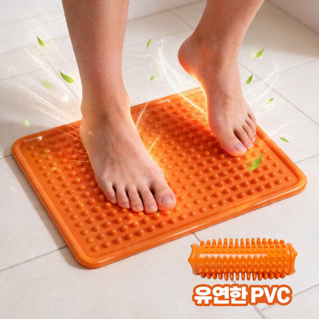 MSMULTIVERSE 발 지압 매트 지압판 일상생활 운동 피로 해소, 발렌시아 오렌지, 1개