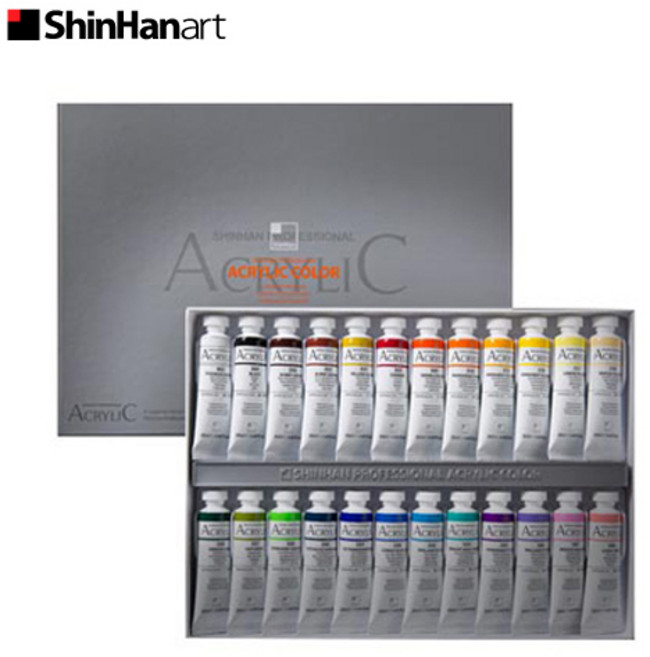 신한화구 전문가용 아크릴물감 세트, 20ml, 24색
