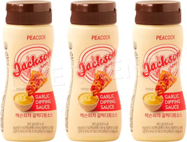 피코크 잭슨피자 갈릭디핑 소스, 3개, 260g