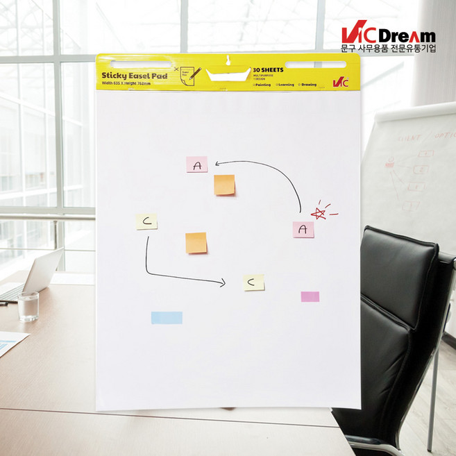 빅드림 VIC 이젤패드 63.5 x 76.2, 하양색, 30매, 3개