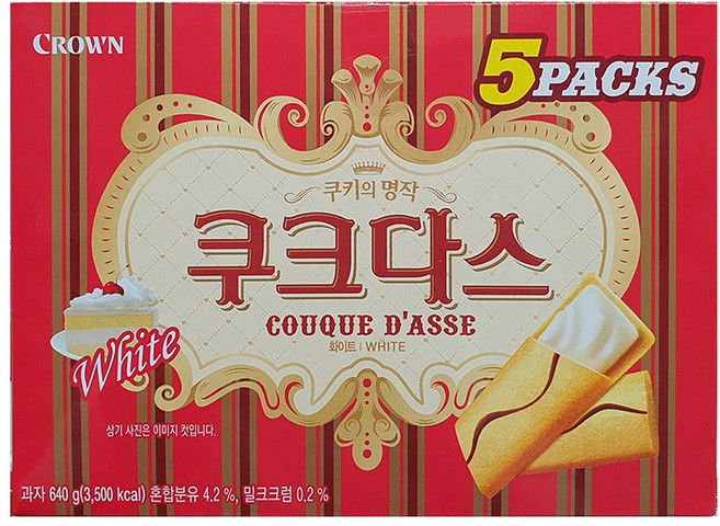 크라운 쿠크다스 화이트 640g 5팩 1개