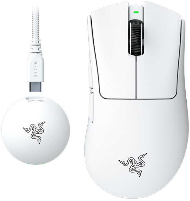 레이저코리아 데스에더 V4 프로 화이트 무선 게이밍 마우스 8K 동글 Razer DeathAdder V4 Pro White