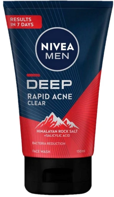 니베아 남성 딥 라피드 아크네 페이스 워시 Nivea Men Deep Rapid Acne Clear Face Wash, 1개, 150ml - 쿠팡