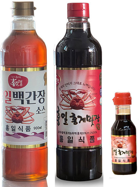 [류맛간장200ml증정]홍일식품 진해총판 홍일백간장소스 홍게맛장소스 국내산 싱싱한 홍게와 신선한 야체를 넣어 습니다, 2개, 900ml