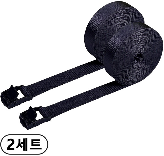 신명자동바 25mm 고강도PE 캠버클 자동바 깔깔이바 고정바, 2세트, 블랙