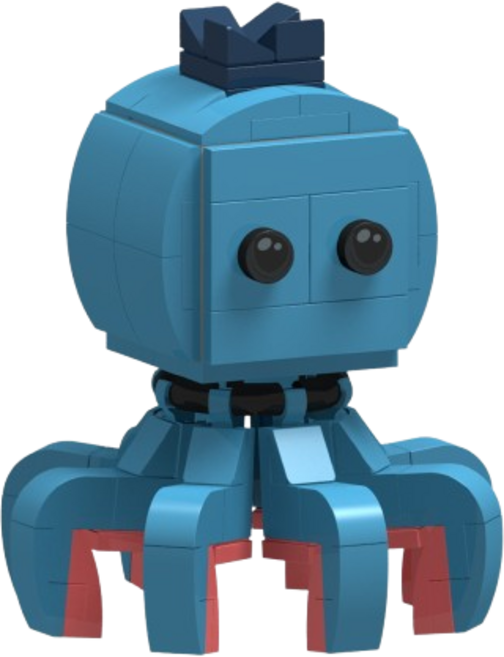 이탈리안 브레인롯 조립블럭 8시리즈 블록, 블루베리니옥토푸시니, 1개