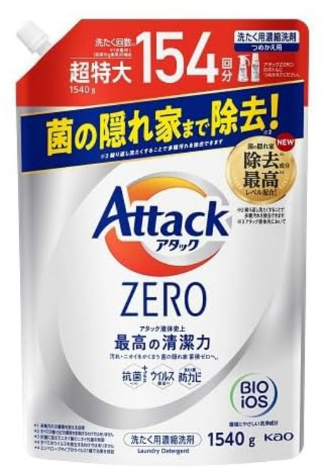 카오 공격 ZERO 리필 초특대 1540g, 1개, 1g