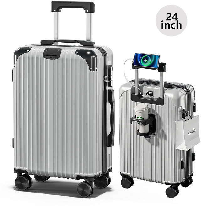 NewBoy 캐리어 20인치 24인치 기내용 대형 하드 여행용 감성 하드 캐리어 수납 주머니 대용량 패션 남녀 공용 블랙 분홍색 초록색 실버 그레이