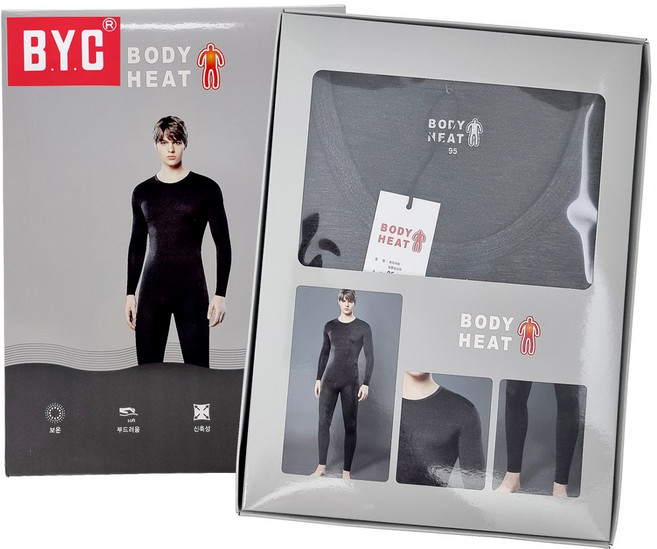 BYC 남자내복 남성 얇은내복 세트 보디히트