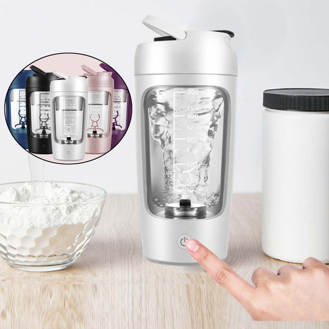 휴대용 충전식 쉐이커 헬스장 오토 무선 전동 가루 믹스 텀블러 650ml, 1개
