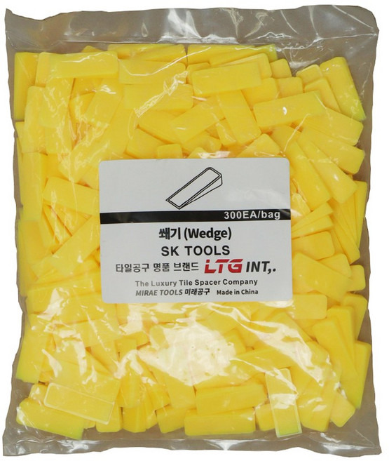 LTG 쿠사비 타일스페이스 타일간격제 메지핀 일자 노랑색 300개입, 1개