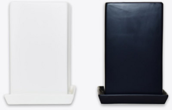 모던레시피 높은 사각 무광 도자기 화분 1220 셋트, 1개, 화이트