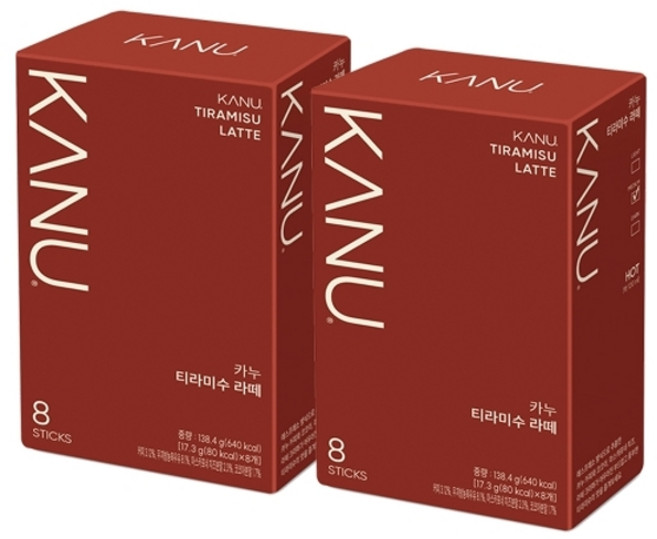 맥심 카누 티라미수 라떼 8T X 2개, 17g, 16개입