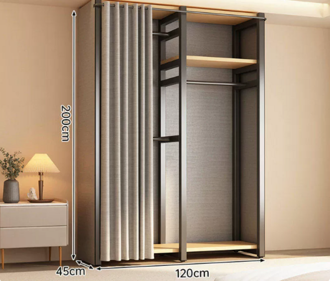 1. 돌쇠네마트 시스템 행거 드레스룸 옷장 대용량 철제 수납장 선반, 블랙