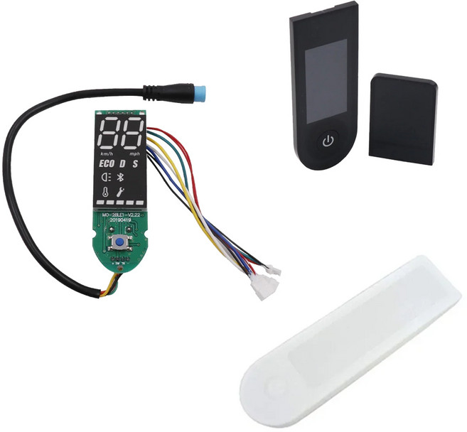 Xiaomi호환호환 M365 Pro 전기 스쿠터 회로 기판 BT 디스플레이 스크린 케이스 수리 부품 용 보호 커버가있는 블루투스 대시 보드, [05] white set