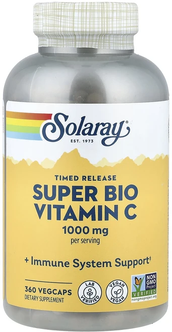쏠라레이 완충형 슈퍼 바이오 비타민C 500mg 베지캡슐 360정, 4개 - 쿠팡