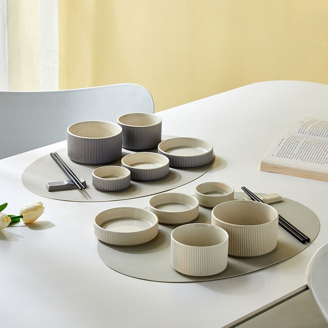 모던하우스 어반 2인조 식기 홈세트 12p, 아이보리 + 그레이, 본품 12p, 1세트