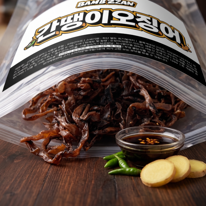 간땡이오징어 간장 땡초 매콤 오징어, 1개, 150g