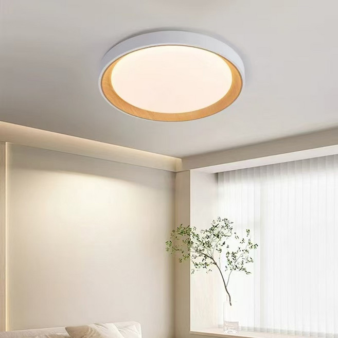 LUMINA 簡約圓形吸頂燈，實木邊框設計，北歐風LED調光照明, 70W北歐LED調光吸頂燈.遙控器吸頂燈.電燈.LED.客廳燈.房間燈.電燈