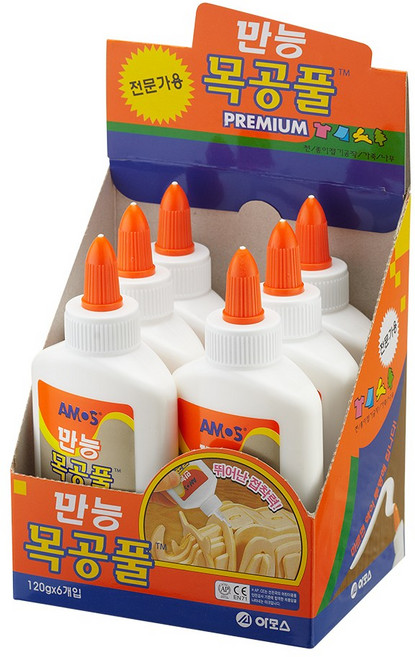 아모스 만능 목공풀, 120g, 6개
